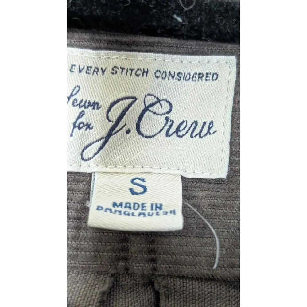 J.Crew Garment Dyed Corduroy Workshirt Brown Cotton Button Front Classic Small